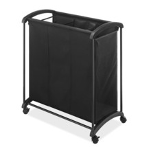 Whitmor 3 Section Laundry Sorter with Wheels - Black - £34.84 GBP