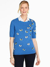 Talbots Sparkle Butterfly Sweater Top Sequins and Embroidery Women’s Siz... - $23.74