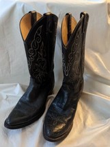 Justin 9124 Men&#39;s Classic Western Boot Black London Calf 22446 Size 9 D - $51.41