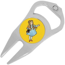 Dorothy and Toto on Yellow Golf Ball Marker Divot Repair Tool Bottle Opener - £9.38 GBP