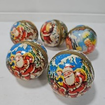 Paper Mache Christmas Balls Lot Western Germany Candy Container Santa Claus Vtg - £39.43 GBP