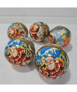 Paper Mache Christmas Balls Lot Western Germany Candy Container Santa Cl... - £37.41 GBP