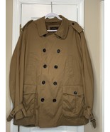 Men’s Tasso Elba Beige Jacket Trench Coat Four Button Winter Size XL - $29.95