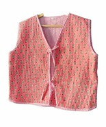Vest Short Coat, Floral Cotton Quilted Jacket Block printed Jacket Boho ... - $606.05 MXN