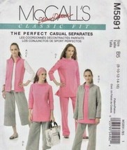 McCall&#39;s Sewing Pattern 5891 Misses Vest Jacket Top Pants Size 8-16 - $8.36