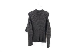 New Express Womens Size XXS Chunky Ribbed Knit Mock Neck Sweater Black Metallic - $49.45