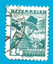  Used Austria Postage Stamp  (1934) 24 g Costume of Salzburg -  Scott Cat# 362 - £1.60 GBP