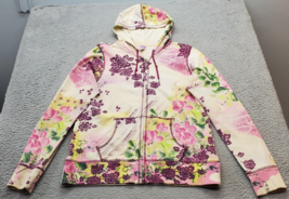 Lucky Brand Hoodie Womens XL Multi Floral Cotton Long Sleeve Drawstring Full Zip - $46.43