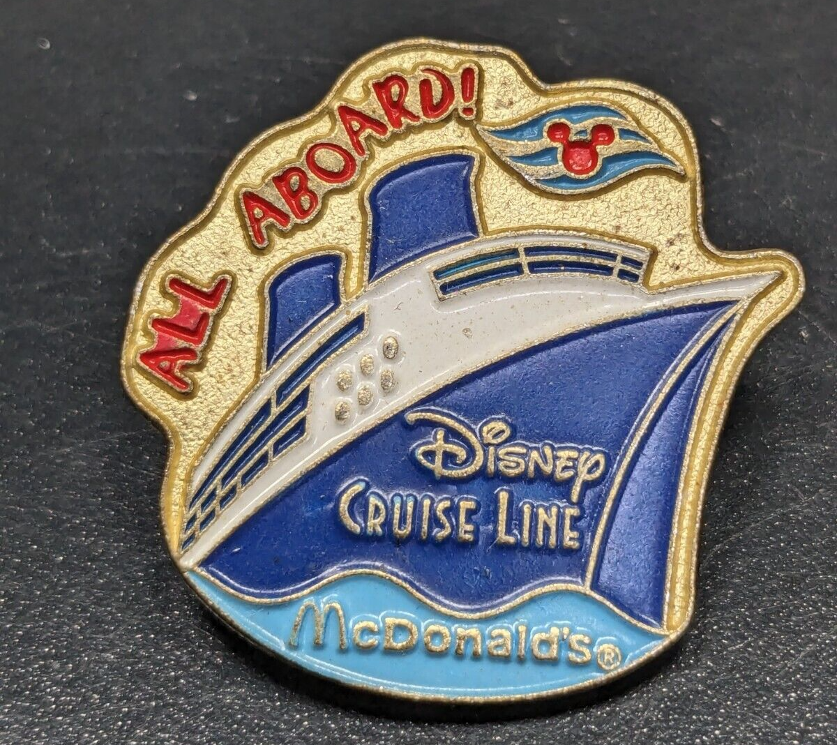 Disney Cruise Line McDonald&#39;s - ALL Aboard! - Enamel Hat Lapel Pin - $9.89