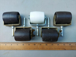 21OO50 Set Of Bedframe Rollers: 2-1/4&quot; Wide, 1-7/8&quot; Diameter, 2-3/8&quot; Lift, 3/8&quot; - £8.82 GBP