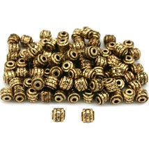 Barrel Bali Beads Antique Gold Plated 4.5mm Approx 100 - £7.80 GBP