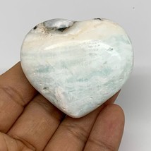 77.3g, 1.8&quot;x2.1&quot;x0.8&quot; Caribbean Calcite Heart Gemstones @Afghanistan,B33668 - £15.50 GBP