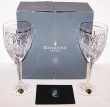 STUNNING PAIR OF SIGNED WATERFORD CRYSTAL 40005480 CHRISTIE 8&quot; GOBLETS I... - £85.43 GBP