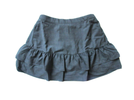 NWT J.Crew Petite Heather Carbon Gray Wool Flannel Tiered Ruffle Skirt 10P $98 - £23.25 GBP