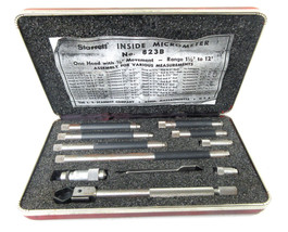 Starrett 823B Inside Diameter Micrometer 1.5&quot;-12&quot; Complete Set w/ Case - £151.42 GBP