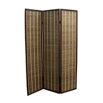 ORE International NYBP-085-3 70.25 in. Bamboo 3-Panel Room Divider - Dark Walnut - £64.05 GBP