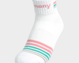 Kimony Women’s Mid Crew Sports Socks 5 Pairs White Pink NWT KSSN501-L2 - $25.95