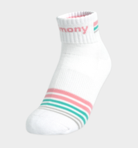 Kimony Women’s Mid Crew Sports Socks 5 Pairs White Pink NWT KSSN501-L2 - $25.11