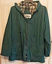 L Sailmaker Outerwear Weatherproof Jacket Green Quilt Flannel Lined Warm - £36.10 GBP
