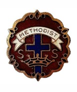 Vintage Methodist Pin Back Button Cross And Crown Religion Vintage E81A - $370.00 MXN