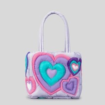 Casual Colorful Heart Padded Women Shoulder Bags Designer Quilted Lady Handbags  - £40.41 GBP