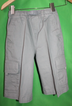 Land&#39;s End Khaki Gray Cargo Shorts Size Boys Medium 10-12S Adjustable Waist - $24.74