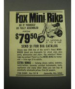 1969 Fox Mini Bike Ad - Fox Mini Bike do it yourself or fully assembled - £14.55 GBP
