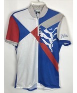 Vintage Greg LeMond Puma Mens L Red Blue White Cycling Jersey Shirt Half... - $49.45