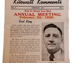 Benton County Electric Co-Operative 1958 Kilowatt Komments Vol 8 no 1 - £11.53 GBP