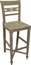 Bar Stool Trade Winds Raffles Riverwash Gray Mindi Mahogany Frame - £716.96 GBP