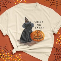 VINTAGE BLACK CAT Witch Hat Pumpkin Print Trick or Treat Unisex Hallowee... - £23.63 GBP
