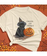 VINTAGE BLACK CAT Witch Hat Pumpkin Print Trick or Treat Unisex Hallowee... - £23.89 GBP