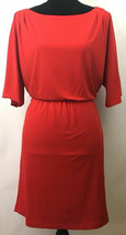 Jessica Simpson Red Half Slit Sleeve Cold Shoulder Lined Blouson Tunic Dress M S - £10.19 GBP