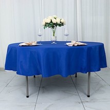 Royal Blue 90&quot;&quot; Premium Round Polyester Tablecloth Wedding Party Tabletop Dinner - £19.26 GBP