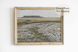 A Vast Summer Landscape Poster | Rustic Vintage Flower Field | Vintage Oil Paint - £16.78 GBP