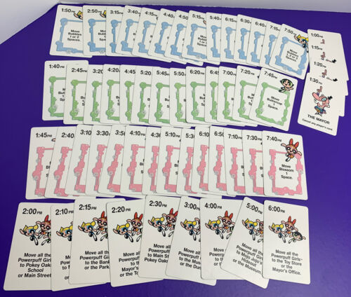Replacement Cards Full Set Powerpuff Girls Board Game 2000 Milton Bradley Hasbro - $9.89