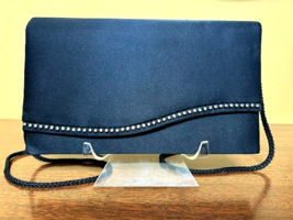 RHINESTONE WAVE - Carolyn Barton Satin Evening Clutch/ Shoulder Bag - CL... - $13.26
