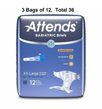 36 Ct Attends Bariatric Incontinence Brief XXL Bariatric Heavy Absorbenc... - £38.91 GBP