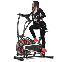 Upright Air Bike with Unlimited Resistance-Black - Color: Black - $338.23