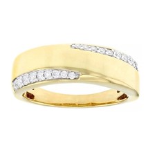 0.60 Ctw D/FL Brilliant Moissanite 14K Yellow Gold Plated Wedding Band Mens Ring - £50.28 GBP