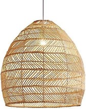 CraftThink Ceiling Pendant Light, Curved Bamboo Semi Flush Light 1 Bulb - £75.13 GBP