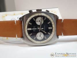 Serviced Vintage 1970&#39;s BWC Military Chronograph 7733 Watch Panda Tropical Dial - £951.08 GBP