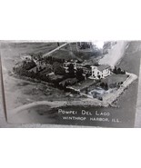 Vintage Ariel View Pompei Del Lago Winthrop Harbor Ilinois Postcard 1940s - $8.21 CAD