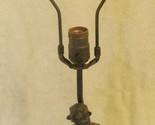 Art Nouveau Bronzed Metal 30&quot; Table Lamp Harvest Woman with Basket and Plow - $99.00