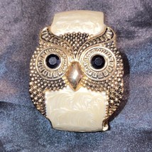 Vintage 70’s Gold Tone Metal Owl Art Deco Cuff Bracelet - £46.55 GBP