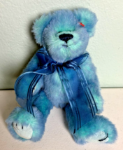 1999 Ty Attic Treasures Azure the Bear Blue Jointed 8.5&quot; No Hang Tag - $167.57 MXN