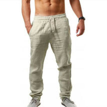 Apricot Mens Linen Trousers Cotton Harem Casual Yoga Pants - £16.98 GBP