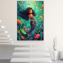 Mermaid Canvas Painting Wall Art Poster Landscape Canvas Print Picture - £10.99 GBP+