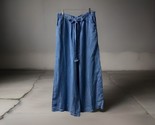 M-Made in Italy Chambray Pull On Wide Leg Pants Womens Size XL Baggy Boho - $29.58