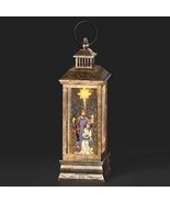 lighted water lantern snow globe Holy Family with Lit Star  battery oper... - $138.55